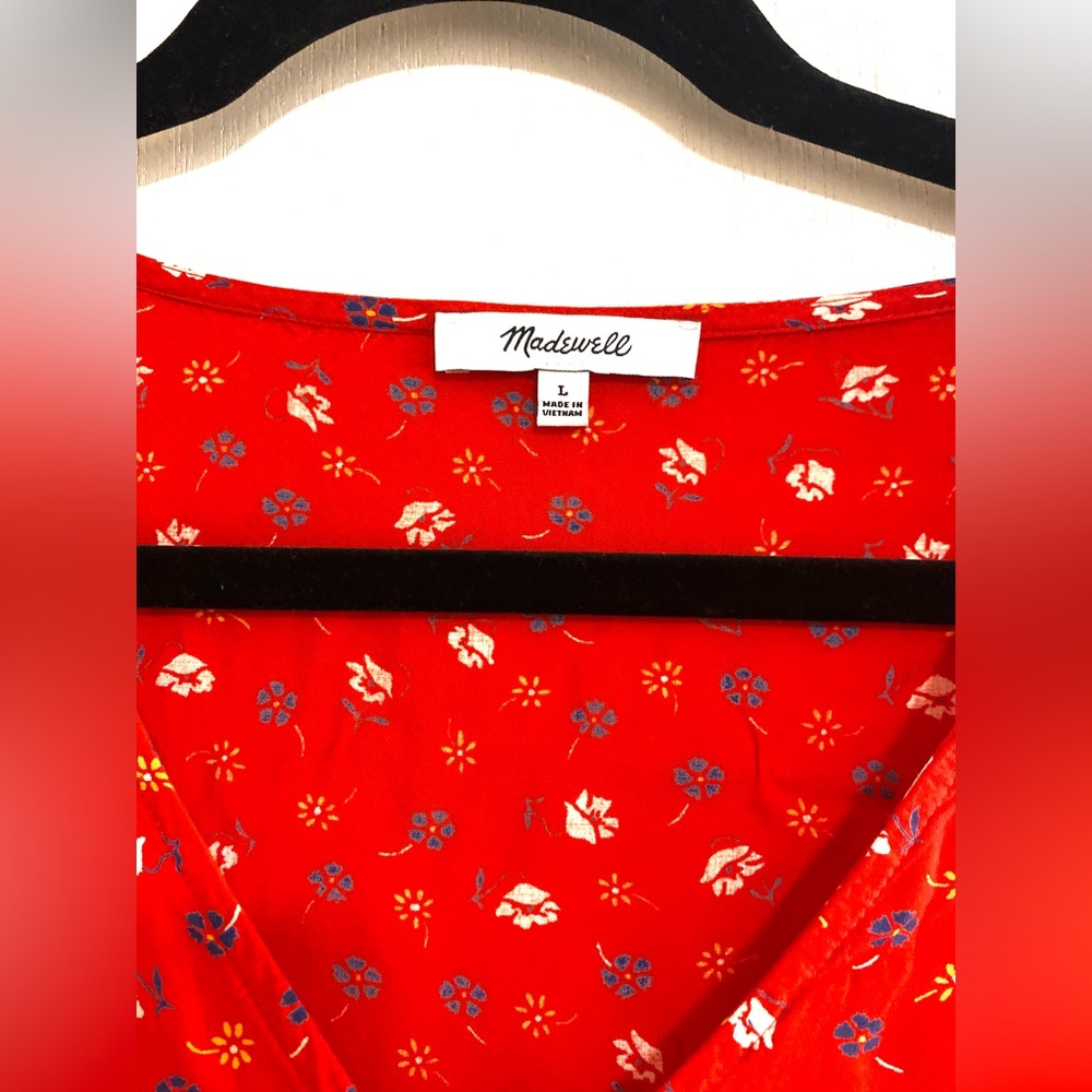 Madewell Prairie Posies Tie Front Top